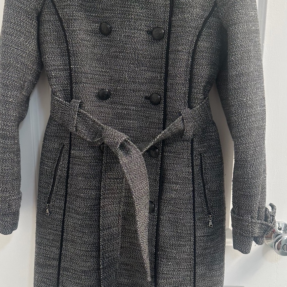 Guess Black and Gray Trench Coat